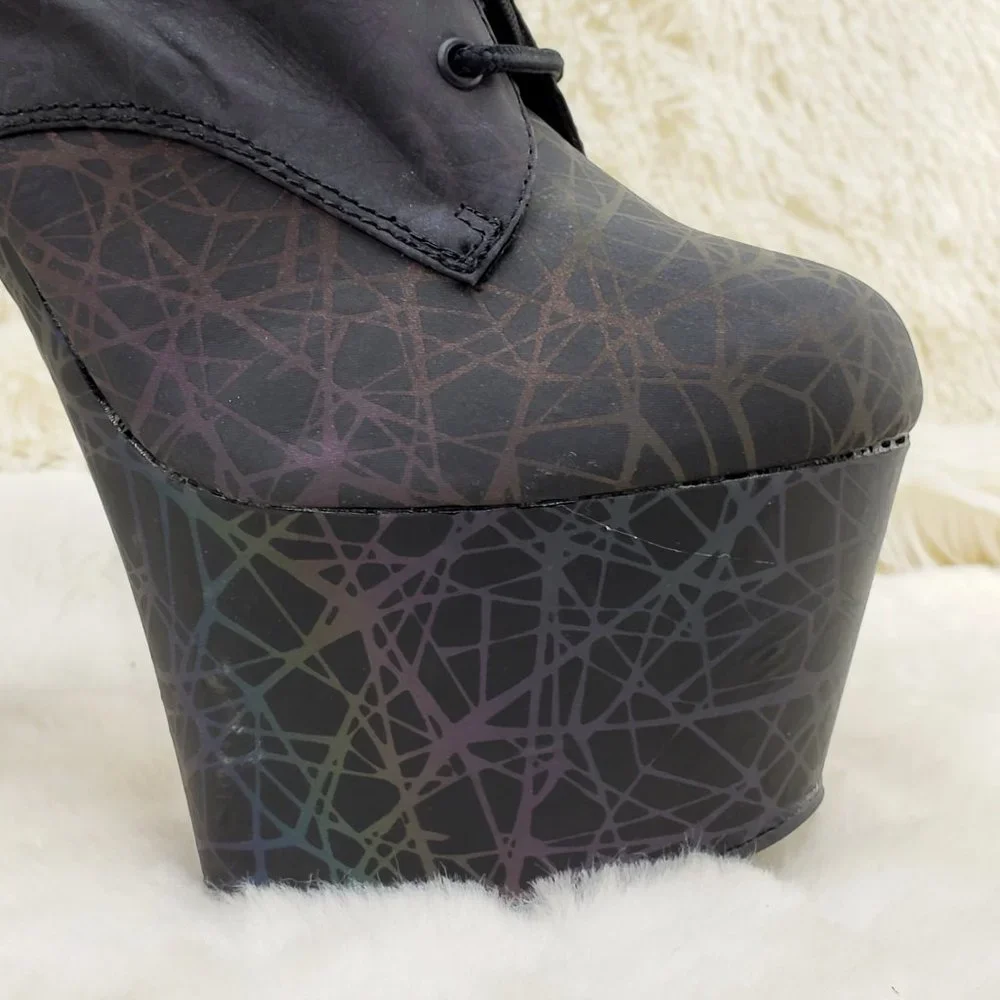 Reflective Geometric Platform High Heel Ankle Boots - Picture 16 of 17